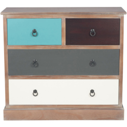 Pacific Lifestyle Loft 4 Drawer Multicolour Pine Wood Chest of Drawers - Wilko - thumbnail 3