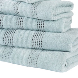 Rapport Home Spa Super Soft and Absorbent Cotton Duck Egg Face Towel - Size: 0.1 x 30 x 30cm - Green - Wilko - thumbnail 4