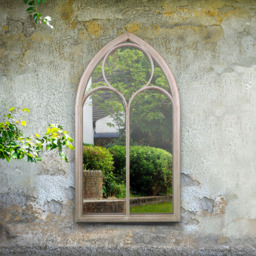 MirrorOutlet Somerley Stone Chapel Arched Garden Mirror 112 x 61cm - Size: 112 x 61 x 3cm - Cream - Wilko - thumbnail 6