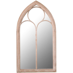 MirrorOutlet Somerley Stone Chapel Arched Garden Mirror 112 x 61cm - Size: 112 x 61 x 3cm - Cream - Wilko - thumbnail 1