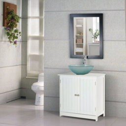 HOMCOM Kleankin Under Sink Base Cabinet White - Size: 60 x 30 x 60cm - Wilko - thumbnail 6