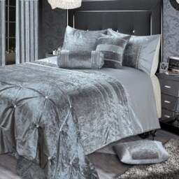 Intimates Rienzo Super King Size Silver Diamante Duvet Set - Grey - Wilko