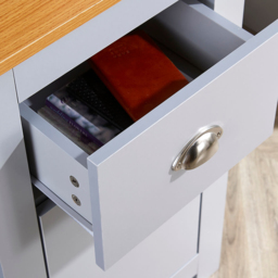 Home Source Camden Single Door 4 Drawer Grey Office Desk - Size: 75 x 45 x 135cm - Wilko - thumbnail 6