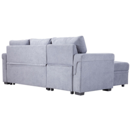 H&O Direct 3 Seater Chaise Sofa Bed with Hidden Storage - Grey - Wilko - thumbnail 6