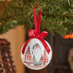 Samuel Alexander Traditional Vintage Gonk Bauble 14 Pack - Red / White - Wilko - thumbnail 5