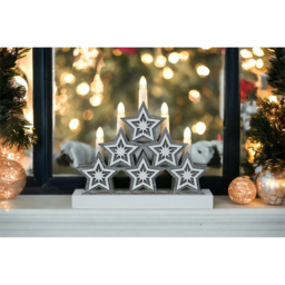 Xmas Haus Festive 5 Pointed Star Candle Light Effect Decoration - Size: 246 x 260 x 50cm - White - Wilko - thumbnail 5