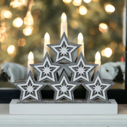 Xmas Haus Festive 5 Pointed Star Candle Light Effect Decoration - Size: 246 x 260 x 50cm - White - Wilko
