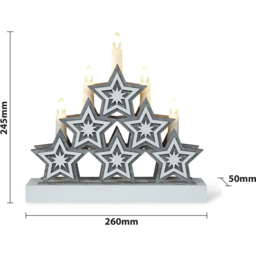 Xmas Haus Festive 5 Pointed Star Candle Light Effect Decoration - Size: 246 x 260 x 50cm - White - Wilko - thumbnail 6