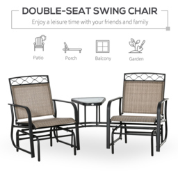 Outsunny 2 Seater Brown Companion Seat - Wilko - thumbnail 5