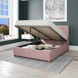 Aspire Hepburn Single Tea Rose Pure Pastel Cotton Ottoman Bed - Pink - Aspire Beds - Wilko - thumbnail 3