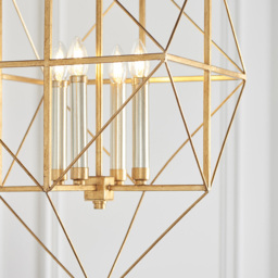 Merano Pescara Gold and Silver Leaf Pendant Light - Size: 57.5 x 57.5 x 245cm - Wilko - thumbnail 4