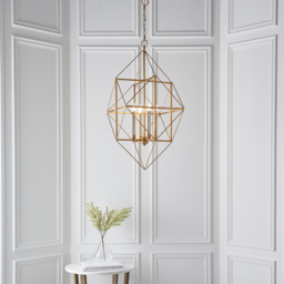 Merano Pescara Gold and Silver Leaf Pendant Light - Size: 57.5 x 57.5 x 245cm - Wilko - thumbnail 7