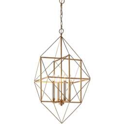 Merano Pescara Gold and Silver Leaf Pendant Light - Size: 57.5 x 57.5 x 245cm - Wilko