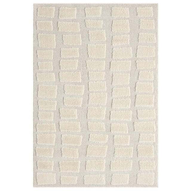 Desire Rugs Isabella Cream Embossed Cobble Rug 160 x 230cm - Wilko - image 1