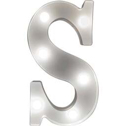 St Helens Battery Operated 3D LED Letter S Light - Size: 14 x 3 x 22cm - White - Wilko