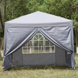 Gr8 Garden 3 x 3m Premium Grey Pop Up Gazebo Canopy Tent - Wilko