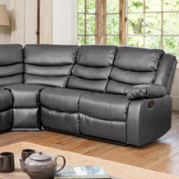 Brooklyn 5 Seater Grey Corner Manual Recliner Sofa - Artemis Home - Wilko - thumbnail 4
