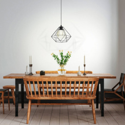 EGLO Vernham Black Geometric Pendant Light - Size: 32.5 x 32.5 x 110.0cm - Wilko - thumbnail 3