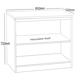 R White Cabinets 2 Shelf Brown Desk Height Wide Bookcase - Size: 72.8 x 85 x 54cm - Wilko - thumbnail 6
