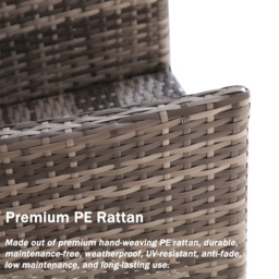 Furniture One 4 Seater Grey Rattan Garden Dining Set with Cushion - Wilko - thumbnail 4