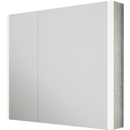 Sorrelis Boreal 2 Door Tunable LED Mirror Cabinet 70 x 80cm - Size: 80 x 70 x 13cm - Black - Wilko - thumbnail 3