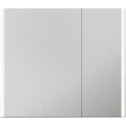Sorrelis Boreal 2 Door Tunable LED Mirror Cabinet 70 x 80cm - Size: 80 x 70 x 13cm - Black - Wilko - thumbnail 4