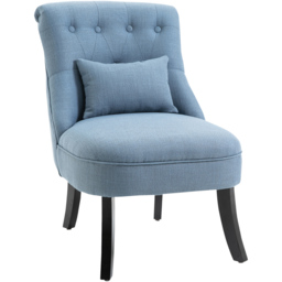 Portland Blue Tufted Accent Chair with Pillow - Size: Single - Wilko - thumbnail 3