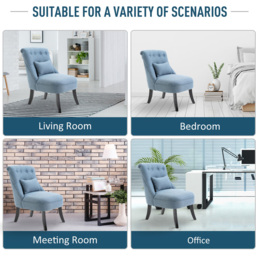Portland Blue Tufted Accent Chair with Pillow - Size: Single - Wilko - thumbnail 7