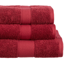 Imperial Hotel Quality Burgundy Combed Cotton Turkish Bath Mat - Size: 50 x 80 x 4cm - n/a - Wilko - thumbnail 3
