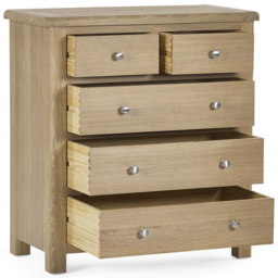 Julian Bowen Memphis 5 Drawer Limed Oak Chest of Drawers - Wood - Wilko - thumbnail 5