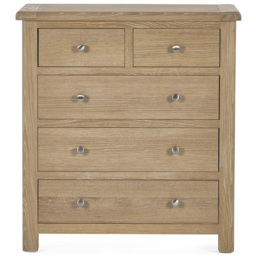 Julian Bowen Memphis 5 Drawer Limed Oak Chest of Drawers - Wood - Wilko - thumbnail 4