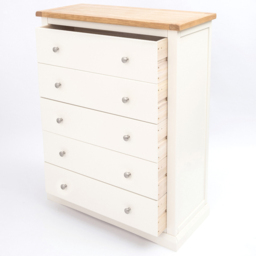 Cabinet Bits Castelli 5 Drawer White Chrome Knob Chest of Drawers - Wilko - thumbnail 6