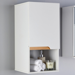 Home Source Florence Single Door Single Shelf White Hanging Bathroom Cabinet - Size: 60 x 40 x 30cm - Wilko - thumbnail 1