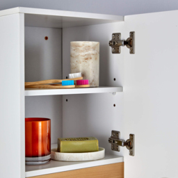 Home Source Florence Single Door Single Shelf White Hanging Bathroom Cabinet - Size: 60 x 40 x 30cm - Wilko - thumbnail 5