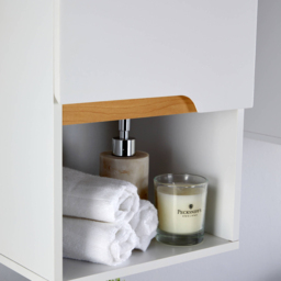Home Source Florence Single Door Single Shelf White Hanging Bathroom Cabinet - Size: 60 x 40 x 30cm - Wilko - thumbnail 4