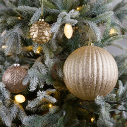 Pack of 3 XL Shiny Baubles Champagne - Blushing Ballroom - Wilko - thumbnail 2