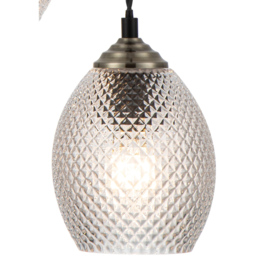 Cosylyte Lorne Matt Black Faceted Glass 3 Light Cluster Pendant Light - Size: 26 x 32.5 x 30.5cm - Wilko - thumbnail 5