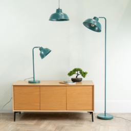 ValueLights Morris Teal Retro Dome LED Table Lamp - Size: 55 x 18 x 30cm - Blue - Wilko - thumbnail 7