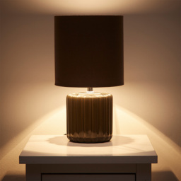 Kliving Zoe Grey Velvet Shade Ceramic Table Lamp - Size: 33 x 18 x 18cm - Wilko - thumbnail 4