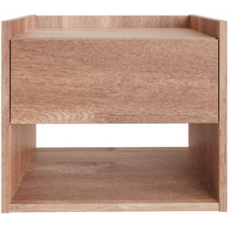 GFW Harmony Single Drawer Oak Wooden Wall Mounted Bedside Table Set of 2 - Brown - Wilko - thumbnail 5