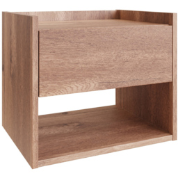 GFW Harmony Single Drawer Oak Wooden Wall Mounted Bedside Table Set of 2 - Brown - Wilko - thumbnail 4