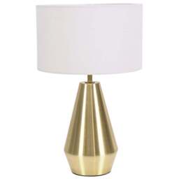 ValueLights Jax White Shade Antique Brass Touch LED Table Lamp - Size: 41 x 25 x 25cm - Gold - Wilko