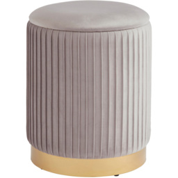 GFW Esme Grey Pleated Storage Stool - Size: 45 x 38 x 38cm - Wilko - thumbnail 3