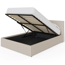 GFW King Size Natural Fabric Ottoman Bed - Cream - Wilko - thumbnail 4