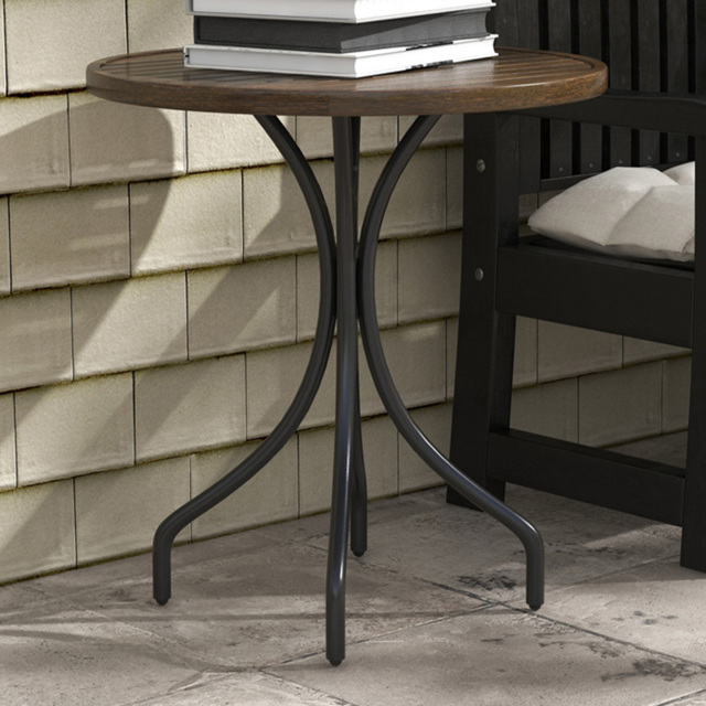 Outsunny Brown Round Garden Side Table - Size: 71.5 x 66 x 66cm - Wilko - image 1