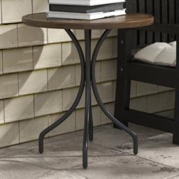 Outsunny Brown Round Garden Side Table - Size: 71.5 x 66 x 66cm - Wilko - thumbnail 1