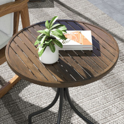 Outsunny Brown Round Garden Side Table - Size: 71.5 x 66 x 66cm - Wilko - thumbnail 6