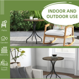 Outsunny Brown Round Garden Side Table - Size: 71.5 x 66 x 66cm - Wilko - thumbnail 7