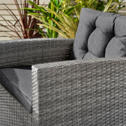 Furniturebox Sierra Rattan 9 Seater Garden Dining Set Grey - Black - Wilko - thumbnail 4
