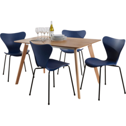 Home Source Rayna Penny 4 Seater Dining Set Blue - Wilko - thumbnail 3